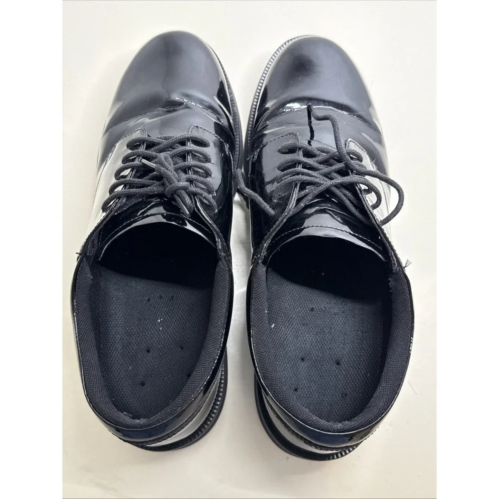 MENS 12M BATES E22141 HIGH GLOSS TACTICAL DUTY OXFORD Patent Leather SHOES BLACK